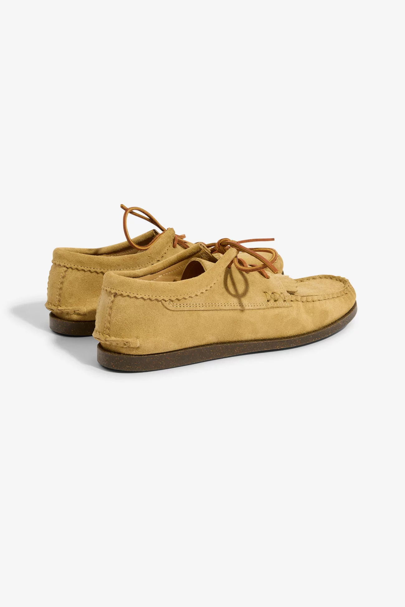 Yuketen Blucher Kiltie Camp Sole Leather Moccasin – FO Khaki | Centre Commercial